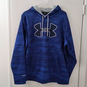 UNDER ARMOUR Men's Indigo Blue Fleece Pullover - Men's Large (Fits like M-L)